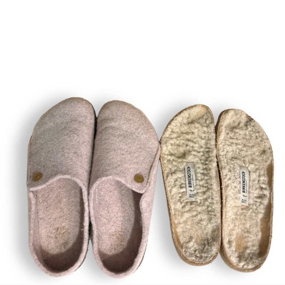 BIRKENSTOCK Zermatt Wool Felt & Shearling Mule Clog Slipper Light Rose - Picture 6 of 10